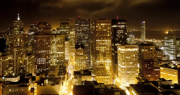 空中的旧金山之夜 — 图库照片