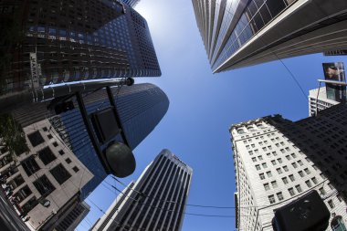 Skyscrapers downtown San Francisco in late afternoon clipart