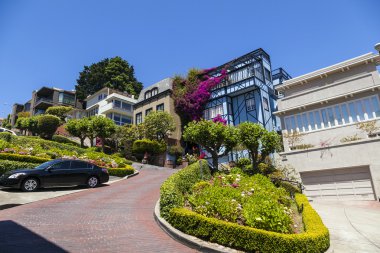 lombard street, crookedest sokak dünyanın görünümünü san