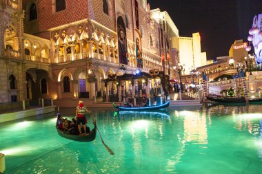 Gondolas at the Venetian Resort Hotel & Casino clipart
