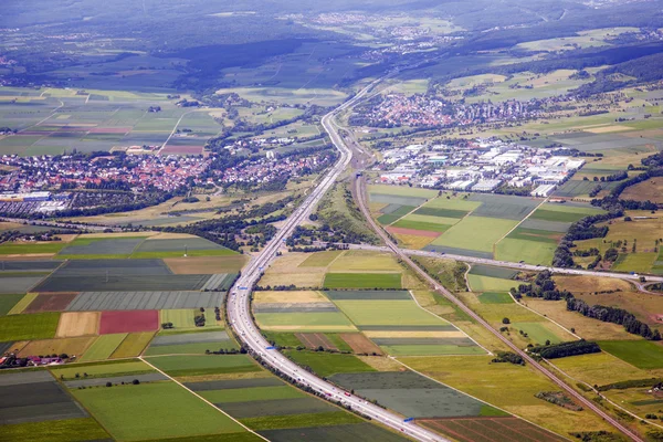 Luchtfoto landschapsmening in eiffel plattelandsgebied in Duitsland — Stockfoto