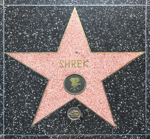 Shrek's stjärna på hollywood walk av berömmelse — Stockfoto