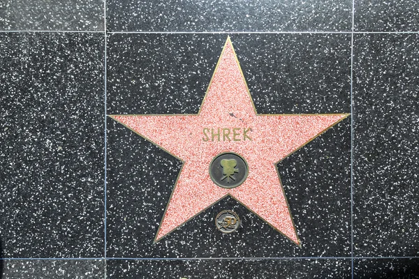 怪物史莱克的明星在好莱坞散步的名望 — 图库照片