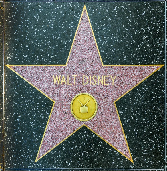 ウォルト ・ ディズニーのハリウッド ウォーク オブ フェイムの星 — ストック写真
