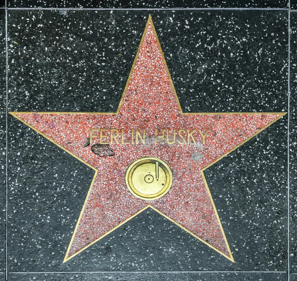 Ferlin husky je hvězdou na Hollywoodském chodníku slávy — Stock fotografie