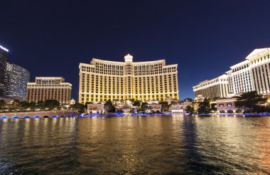 Famous Bellagio Hotel with water games in Las Vegas clipart
