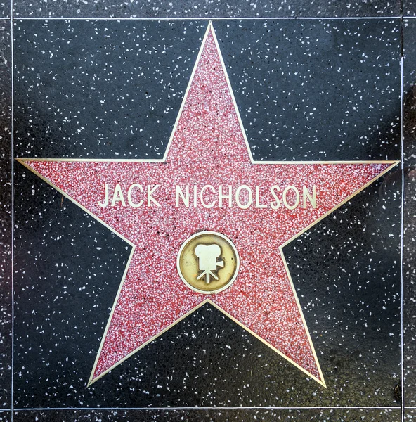 Jack nicholson je hvězdou na Hollywoodském chodníku slávy — Stock fotografie