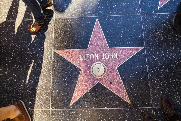 Elton Johns stella sulla Hollywood Walk of Fame — Foto Stock