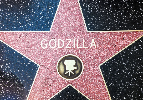 Godzillas αστέρι στο hollywood με τα πόδια της φήμης — Φωτογραφία Αρχείου