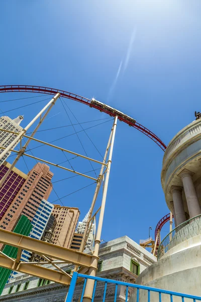 New York-New York resorts in Las Vegas with roller coaster. — Stock Photo, Image