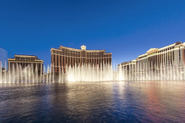 Famous Bellagio Hotel with water games in Las Vegas — Stock Photo, Image