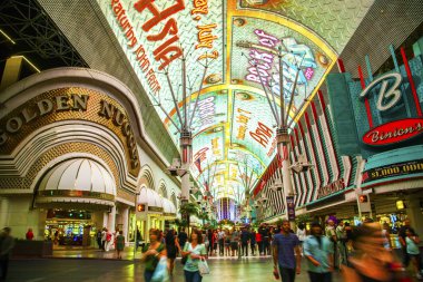 Fremont Street in Las Vegas, Nevada by night clipart