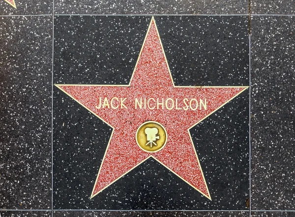 Jack nicholson je hvězdou na Hollywoodském chodníku slávy — Stock fotografie