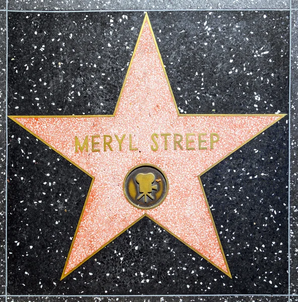 Meryl streeps hvězda na Hollywoodském chodníku slávy — Stock fotografie