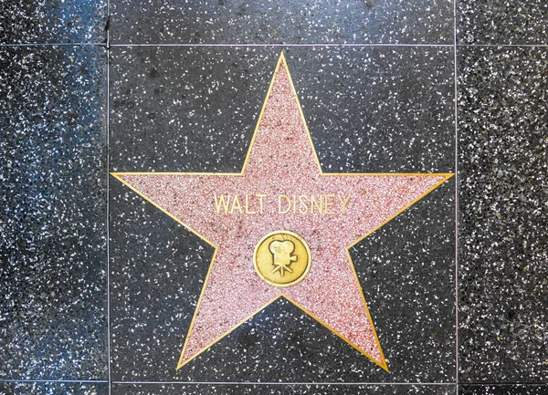 Walt disneys hvězdu na Hollywoodském chodníku slávy — Stock fotografie