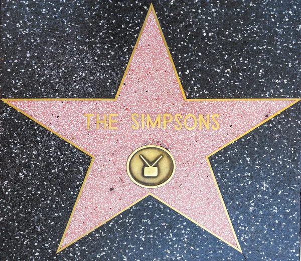 Simpsons yıldızı Hollywood walk of fame — Stok fotoğraf