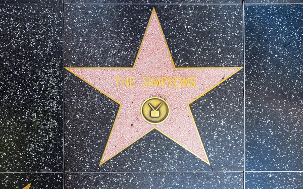 辛普森一家 》 明星上的名望好莱坞步行 — 图库照片