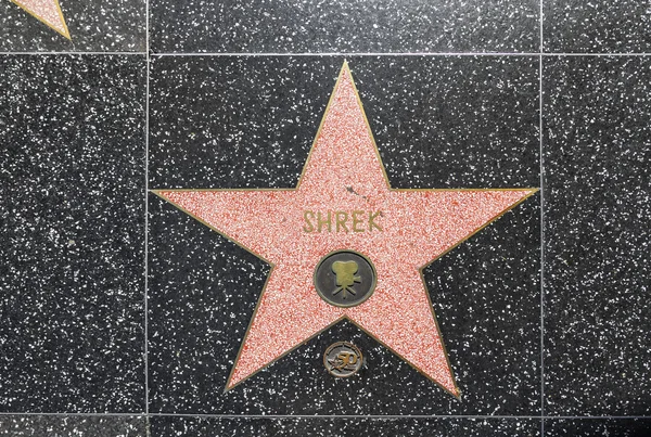 怪物史莱克的明星在好莱坞散步的名望 — 图库照片