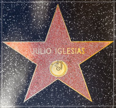 Julio Iglesias star on Hollywood Walk of Fame clipart