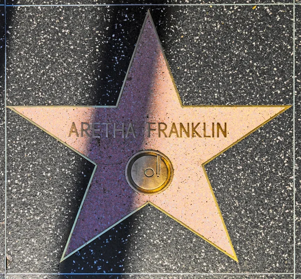 Aretha Franklinin tähti Hollywoodin Walk of Famessa — kuvapankkivalokuva