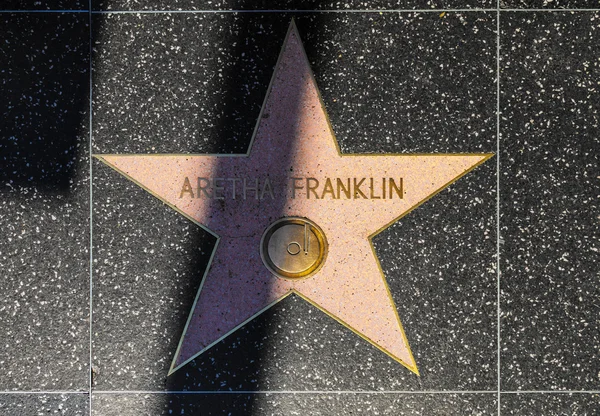 Aretha franklin's stjärna på hollywood walk av berömmelse — Stockfoto