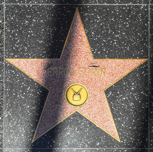 Errol Flynn's star on Hollywood Walk of Fame — Stock Photo, Image