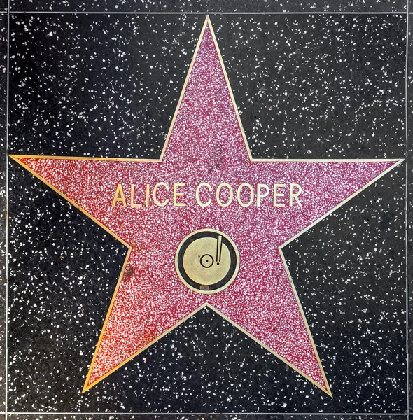 爱丽丝库珀的明星在好莱坞散步的名望 — 图库照片
