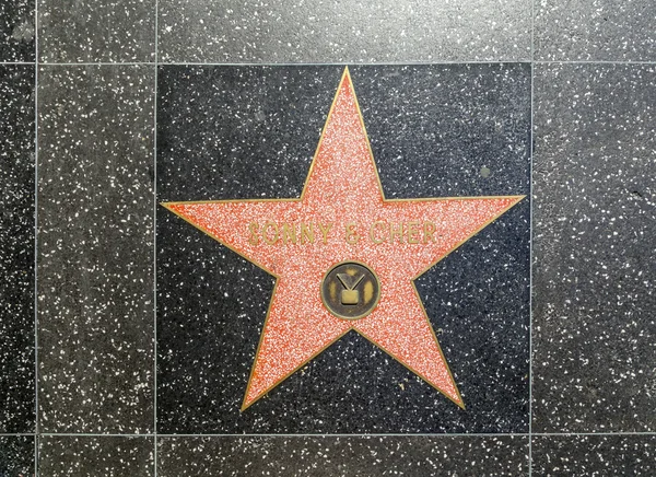 Сонні і Шер, у зірки на Голлівудській алеї слави — стокове фото