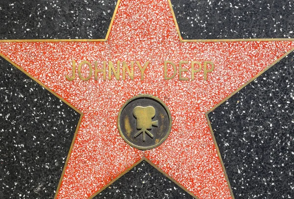 A estrela de Johnny Depp na Calçada da Fama de Hollywood — Fotografia de Stock