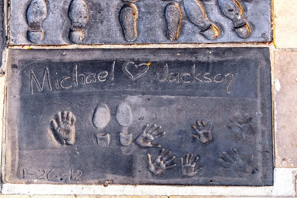 Michael Jacksons handprints a Hollywood Boulevard — Stock Fotó