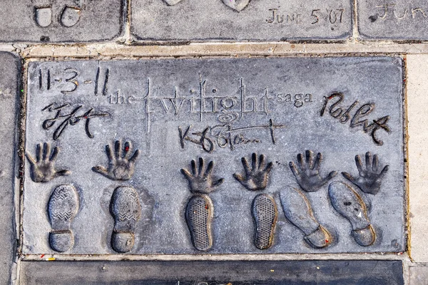 Michael jacksons handprints w hollywood boulevard — Zdjęcie stockowe