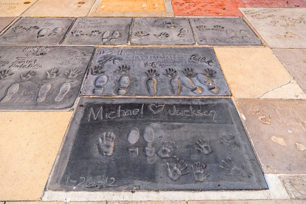 Michael jacksons αποτυπώματα στο hollywood boulevard — Φωτογραφία Αρχείου