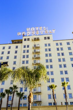 Facade of famous historic Roosevelt Hotel clipart