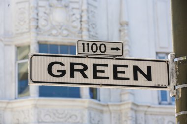 ünlü yeşil san Francisco'da sokak sokak tabelası