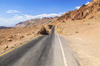 Winding road Artists drive in the Death Valley clipart