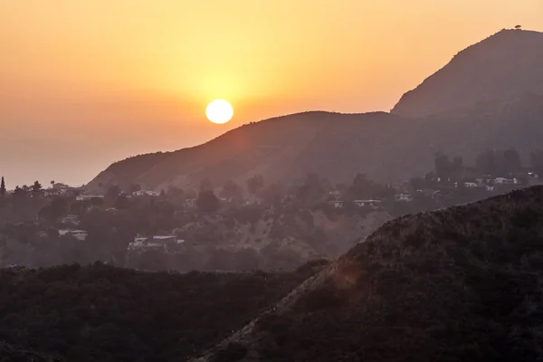 Západ slunce v Hollywoodu horách — Stock fotografie