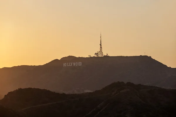 Zachód słońca w górach hollywood — Zdjęcie stockowe