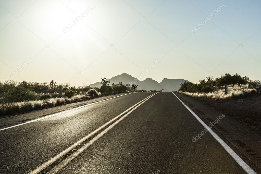 Road in sunset