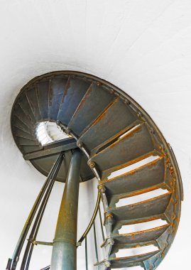 Historic staircase inside Point Arena Lighthouse in California clipart