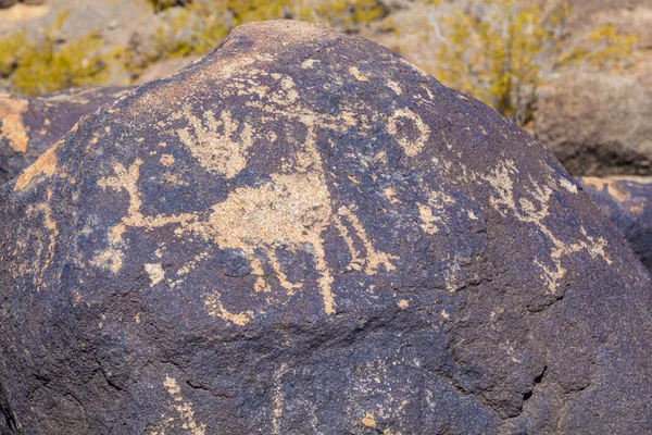 Petroglyphen-Fundort, nahe der Gila-Biegung, arizona — Stockfoto