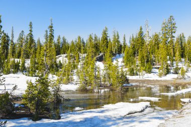 Snow on Mount Lassen in the national park clipart