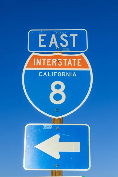 Interstate 8 Sign at the highway with blue sky — Stock Photo, Image