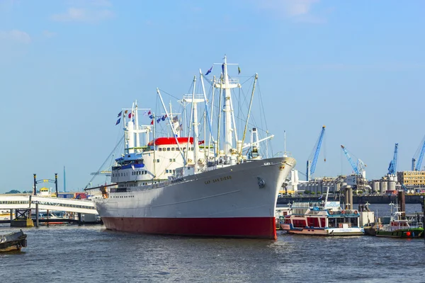 Tarihi yük gemisi san diego Hamburg — Stok fotoğraf