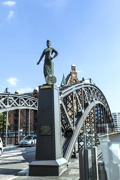 Pomnik europa przy moście brooks, Hamburg — Zdjęcie stockowe