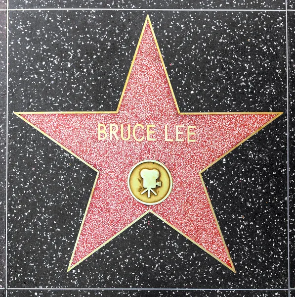 Bruce lees hvězdu na Hollywoodském chodníku slávy — Stock fotografie