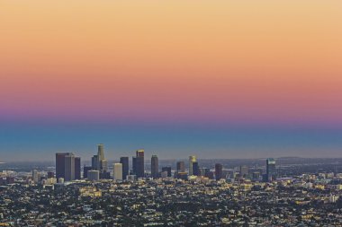 View to downtown Los Angeles in Sunset clipart