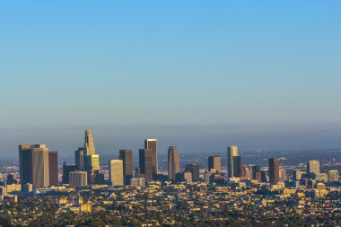 View to downtown Los Angeles late afternoon clipart