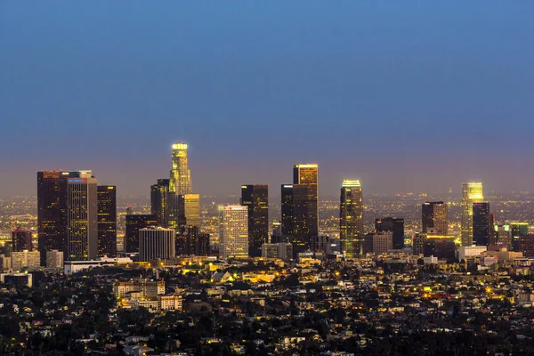 Blick auf die Innenstadt von Los Angeles bei Nacht — Stockfoto