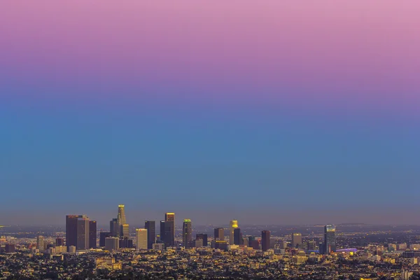 Blick auf die Innenstadt von Los Angeles bei Sonnenuntergang — Stockfoto