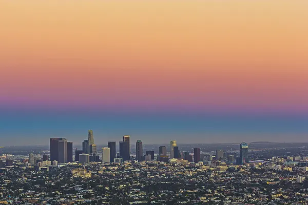 Görüntülemek için downtown los Angeles'da sunset — Stok fotoğraf